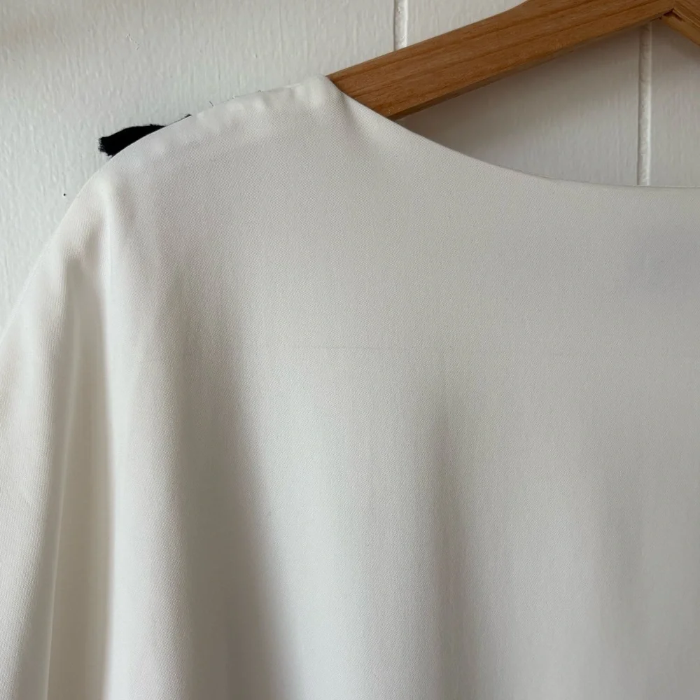 Molly Bracken White Ruffle Sleeve Dress | Size Medium - Picture 6 of 9